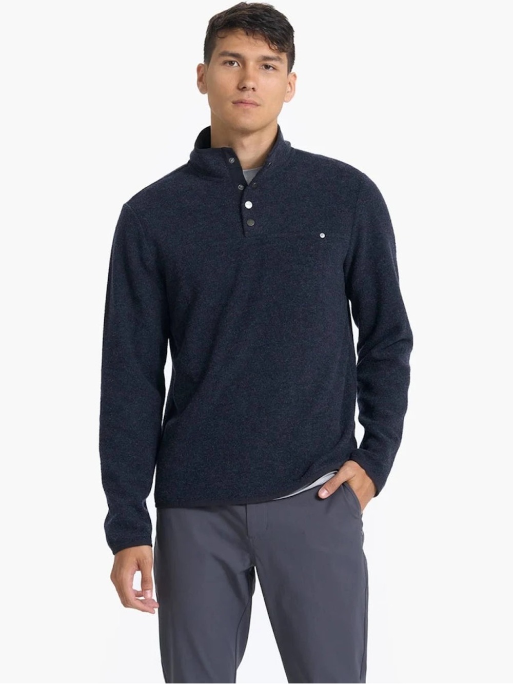 Vuori Men’s Venice Wool Pullover (Ink Heather)